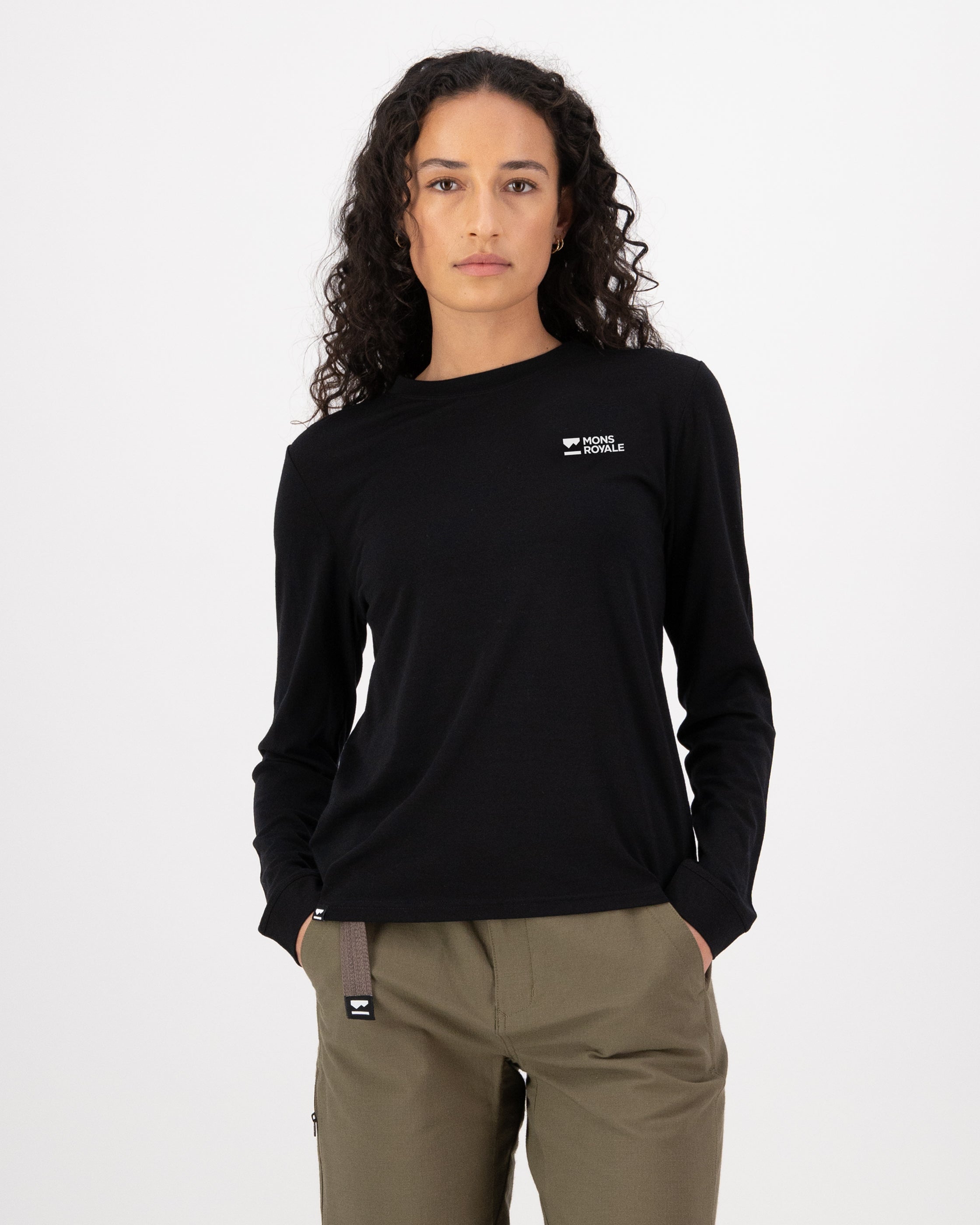 Icon Merino Long Sleeve - Black | Women's Long Sleeve Top | Mons