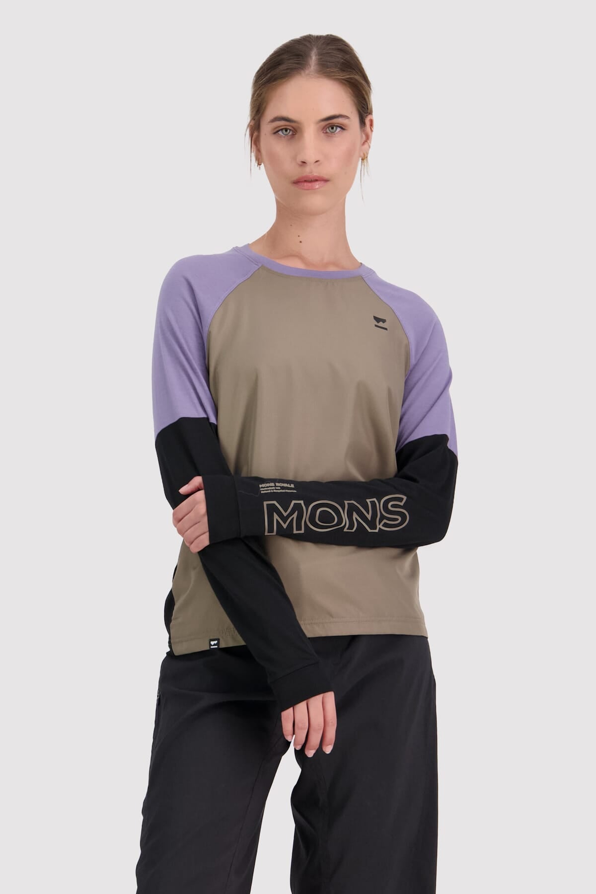Tarn Merino Shift Wind Jersey - Walnut / Black / Thistle