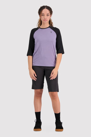 Tarn Merino Shift Raglan 3/4 - Thistle / Black